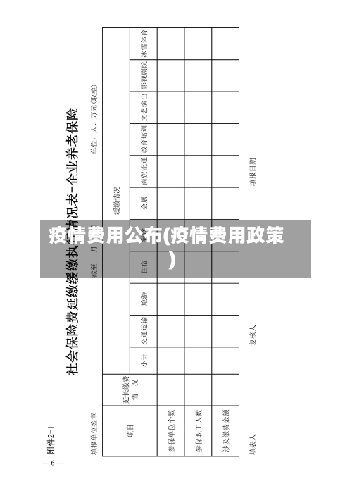 疫情费用公布(疫情费用政策)-第2张图片