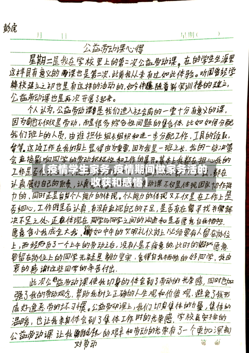 【疫情学生家务,疫情期间做家务活的收获和感悟】-第2张图片