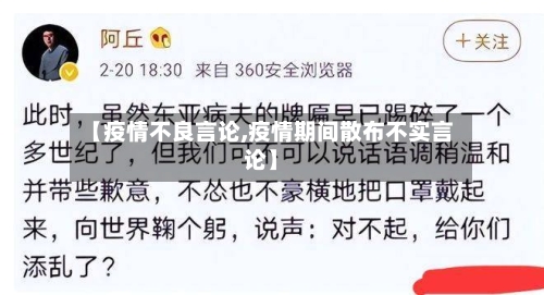 【疫情不良言论,疫情期间散布不实言论】