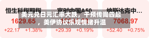 美元兑日元汇率大跌，干预传闻四起，美伊协议乐观情绪升温